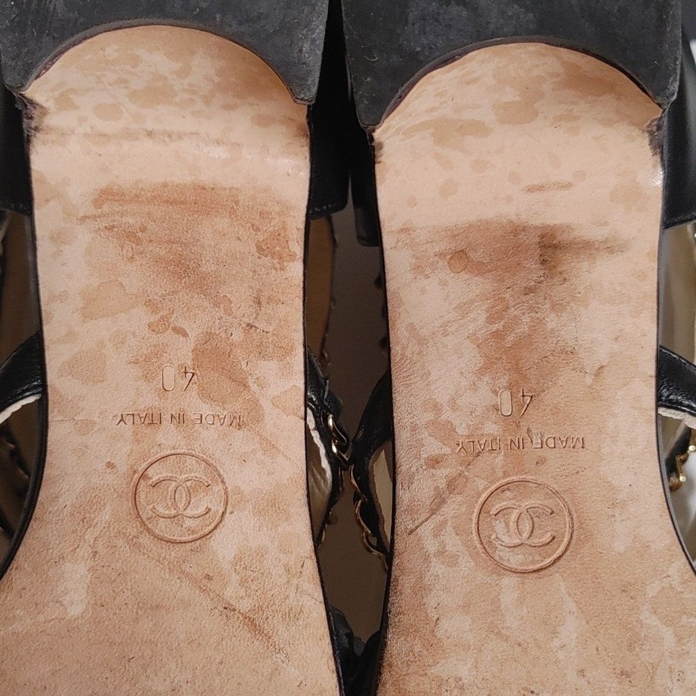 CHANEL Other Open Shoes Lambskin Black Size 40 - Picture 13 of 16